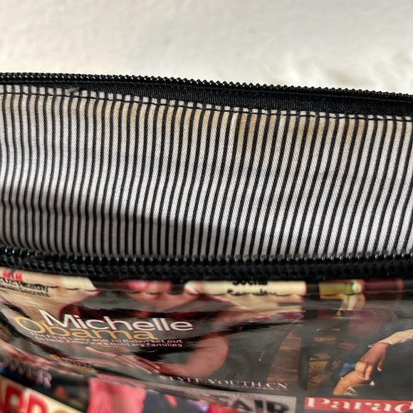 MICHELLE OBAMA Glossy Magazine Cover Lightweight Medium Dome Crossbody Bag Purse - Picture 8 of 10